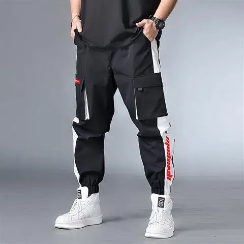 Large Plus Size 5XL 6XL 7XL Mens Cargo Pants Female Splice Drawstring Boys Loose Man Harem Pants Slacks Large Cropped Trousers