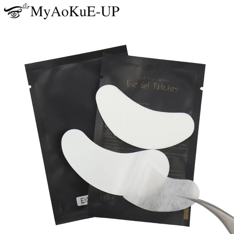 50 Pairs Eye Sticker Patch Under Eye Pad Black Eye Tips Sticker Wraps Lint-free Eye Gel Patch For Eyelash Extension Tool