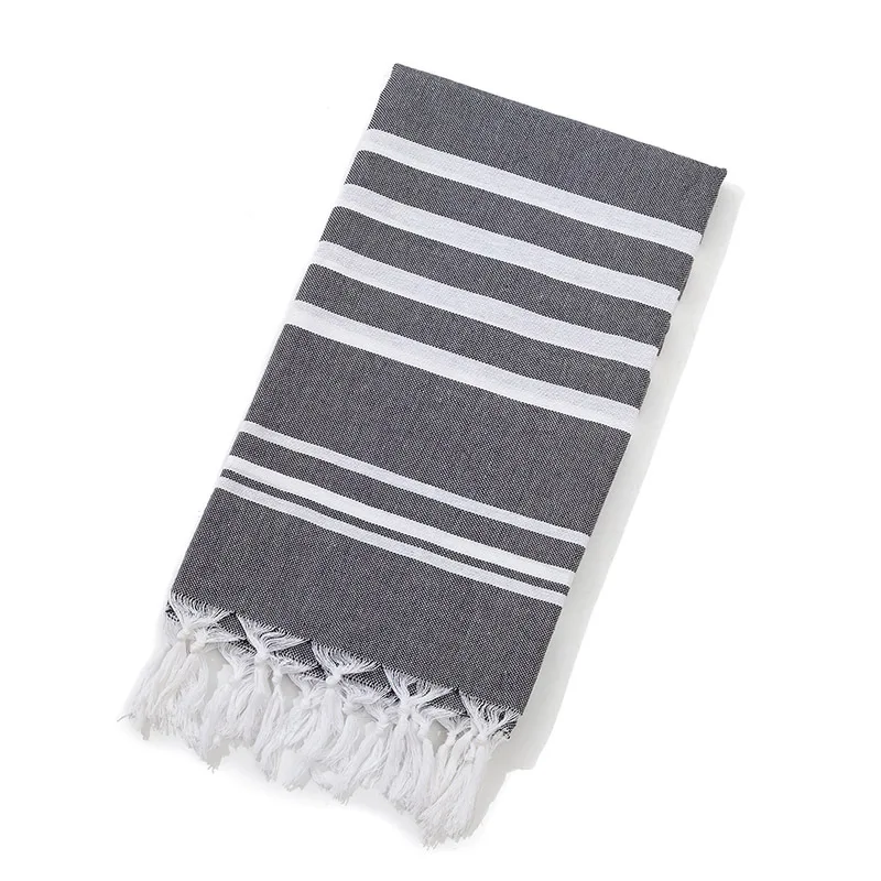 

Drop Shipping NewStriped Turkish Bath Towel with Tassels 100% Cotton Towels Outdoor Picnic Towels Hotel Travel Tippet Summer