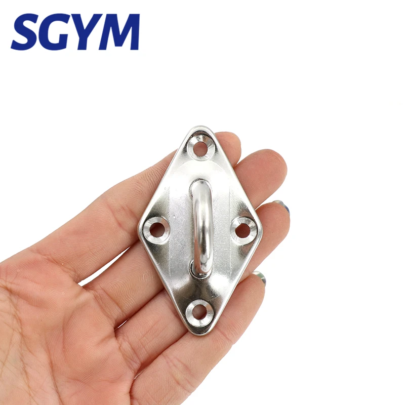 4 pcs Sun Shade Sail Canopy Fixing Accessories Stainless Steel Hardware Kit Turnbuckle Pad Eye Carabiner Clip Hook Screws Silver