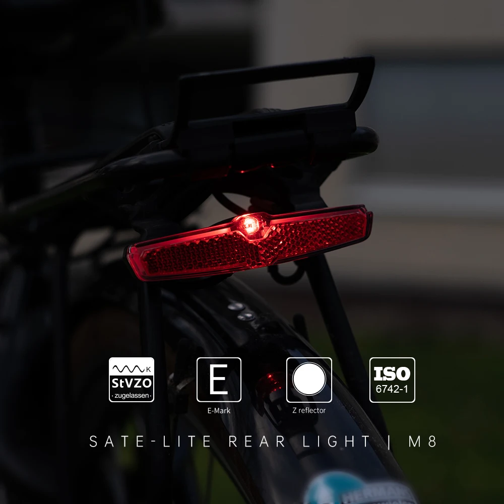 Linkbest-Cycling LED Tail Light, Bike Rear Light, Safety Compact with Reflector, Super Bright Flash for Scooter Hub Dynamo