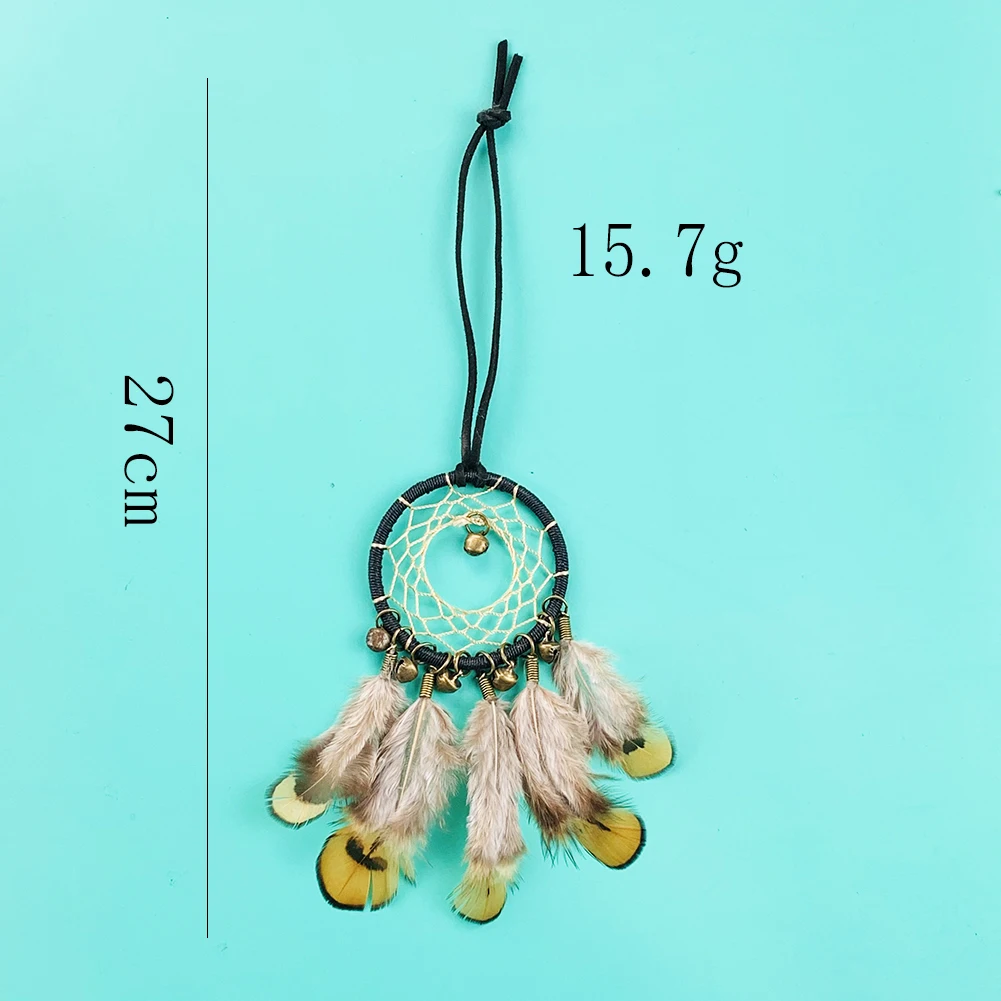 Indian Style Bell Feather Dream Catcher Wall Car Hanging Decoration Wind Chimes Girls Kids Aesthetic Room Decor Accessories Gift