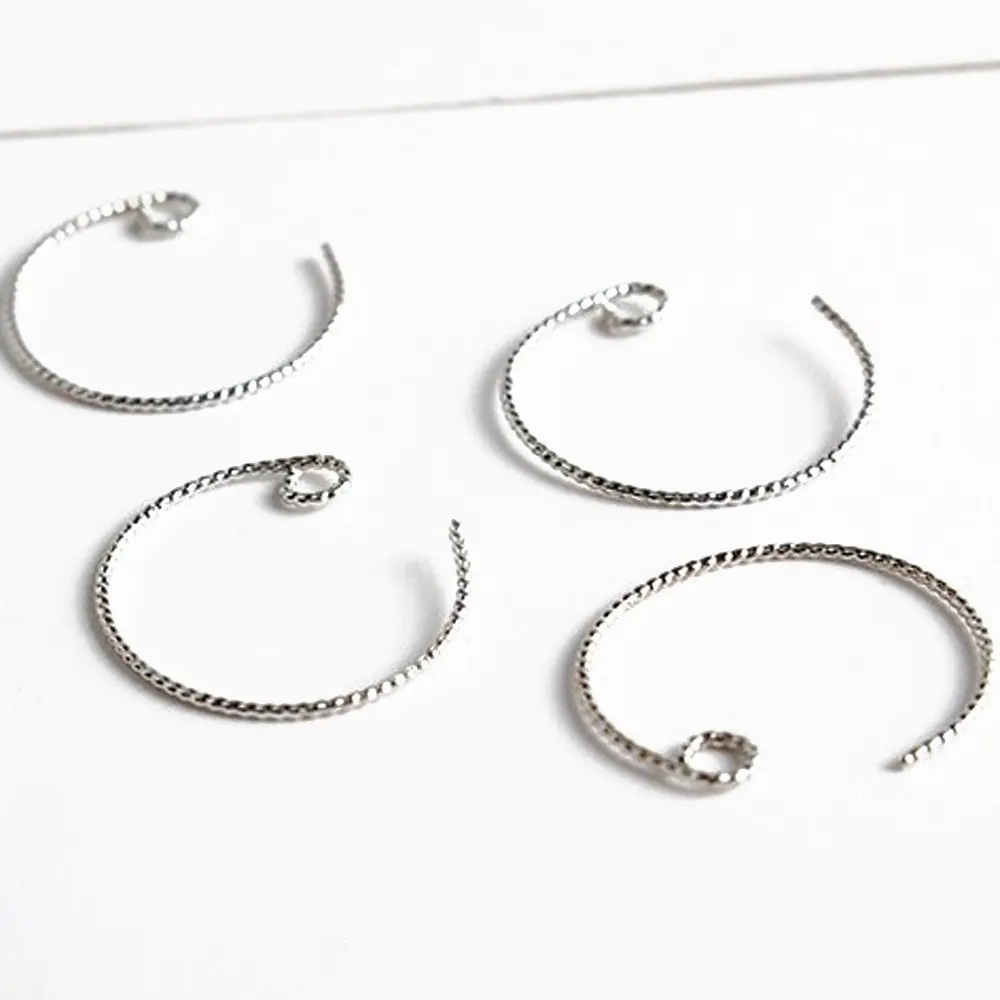 Lote de conectores de hilo Redondo chapado en oro de 18K, 10 unidades, DIY, suministros para pendientes, accesorios de joyería