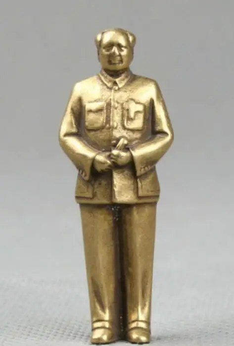 51MM Curio Chinese Bronze Exquisite Great Leader Mao Zedong Personage Statue