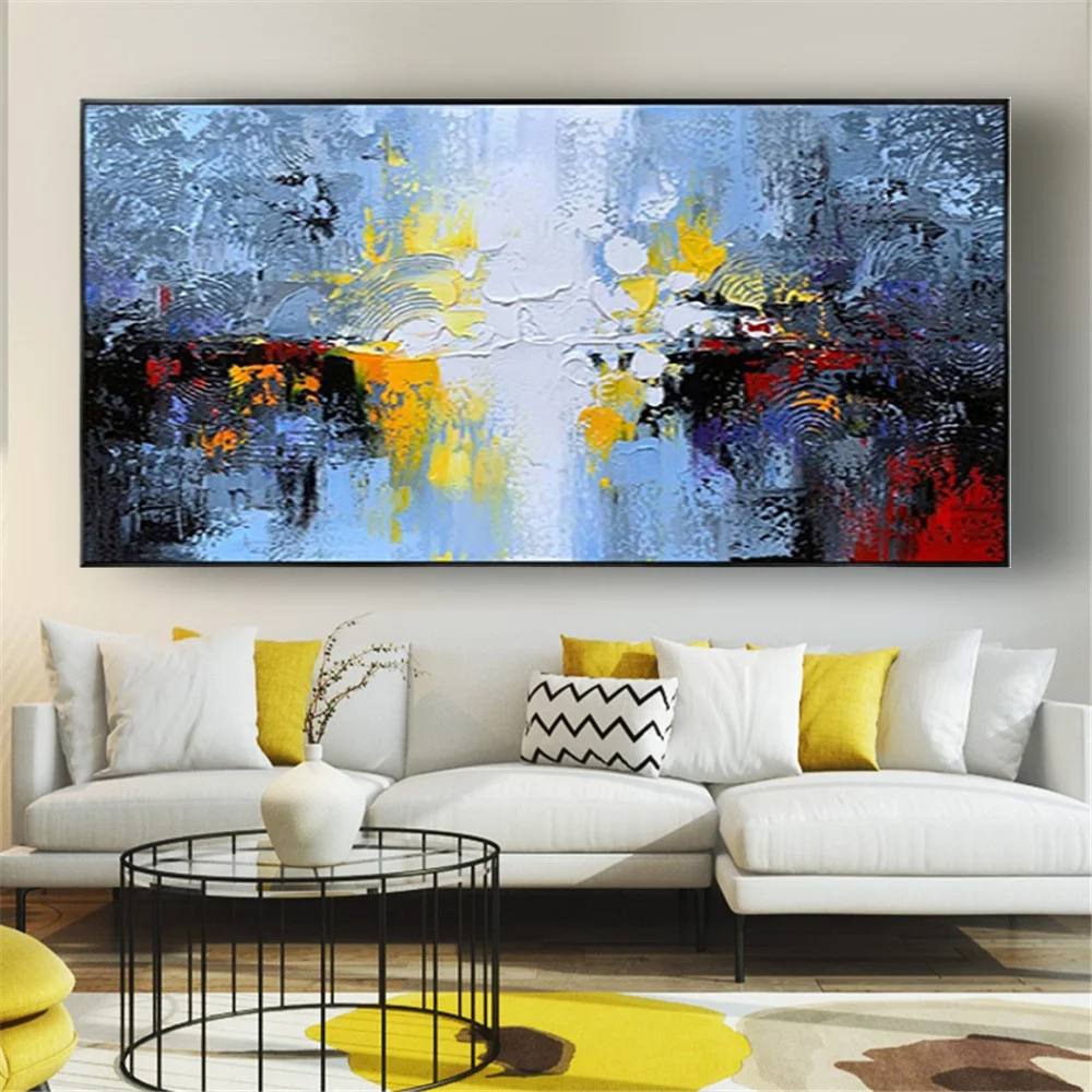 

Modern Hand-Painted Oil Painting Home Wall Art Abstract Large Canvas Picture Decor Living Room Salon Landscape Mural Pendant