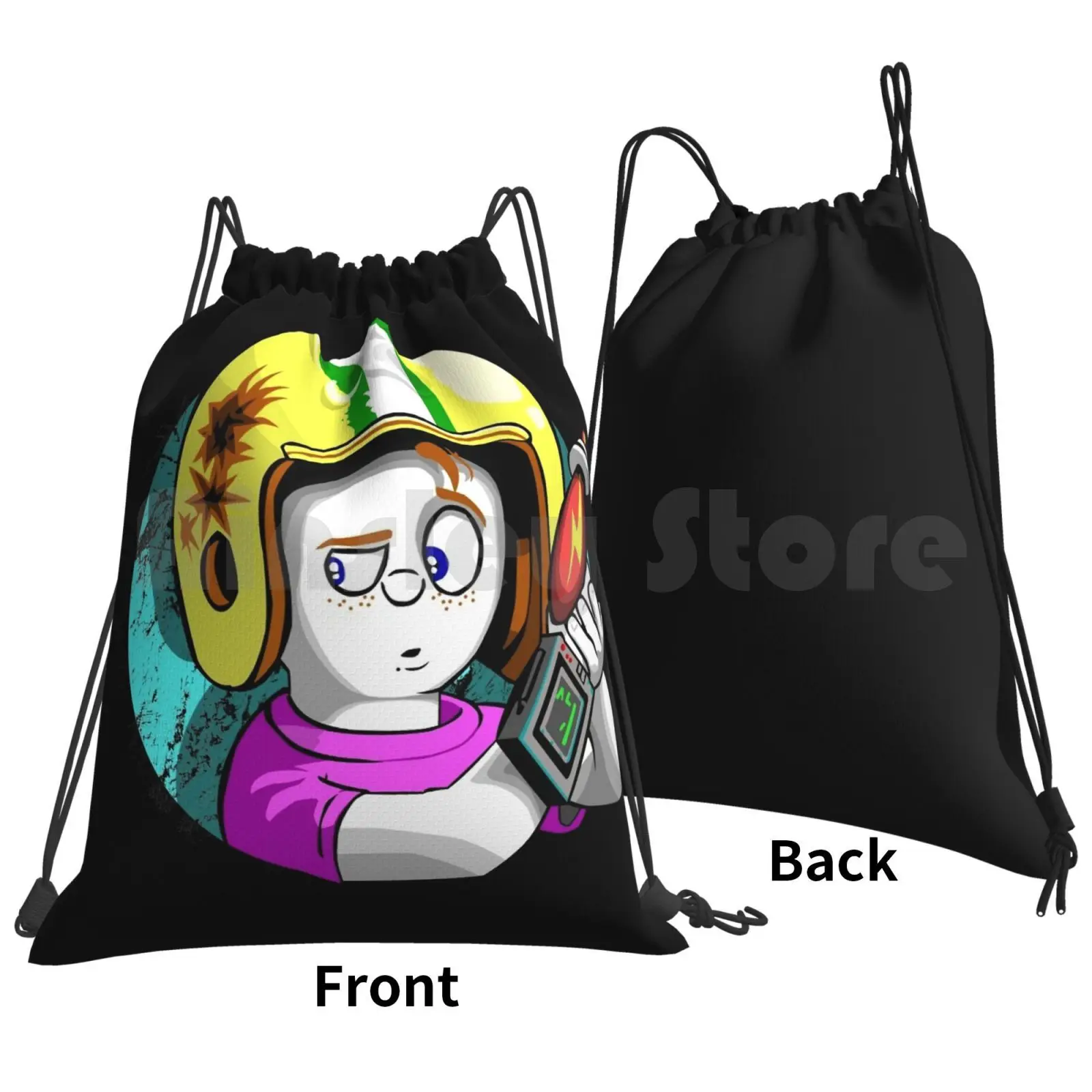 Commander Backpack Drawstring Bag Riding Climbing Gym Bag Commander Commander Computer Game Game Nostalgia Nostalgic 90s