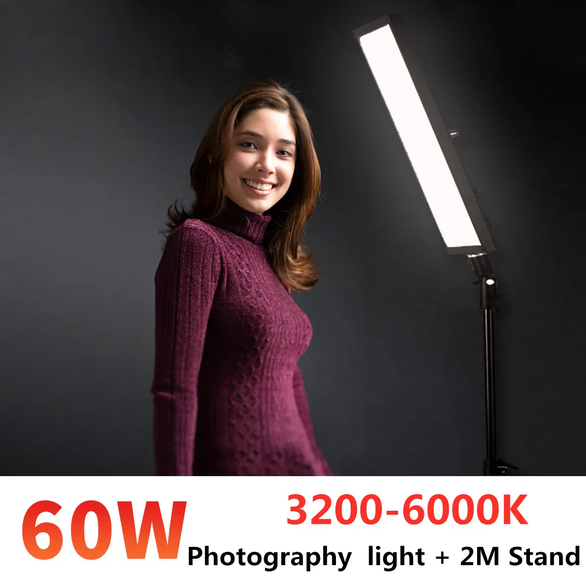 

GSKAIWEN 60W LED Photography Studio Lighting Kit Video Light Panel Adjustable Light with Stand Tripod for Portrait Product Shoot