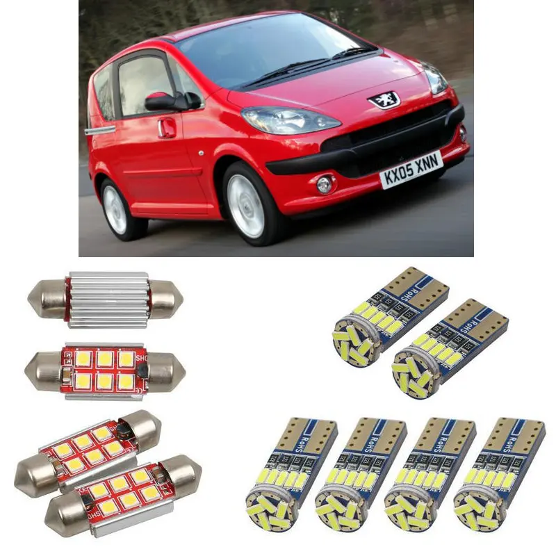 Interior led Car lights For peugeot 1007 km hatchback 2008 cu estate car accessories boot light License Plate Light 8pc