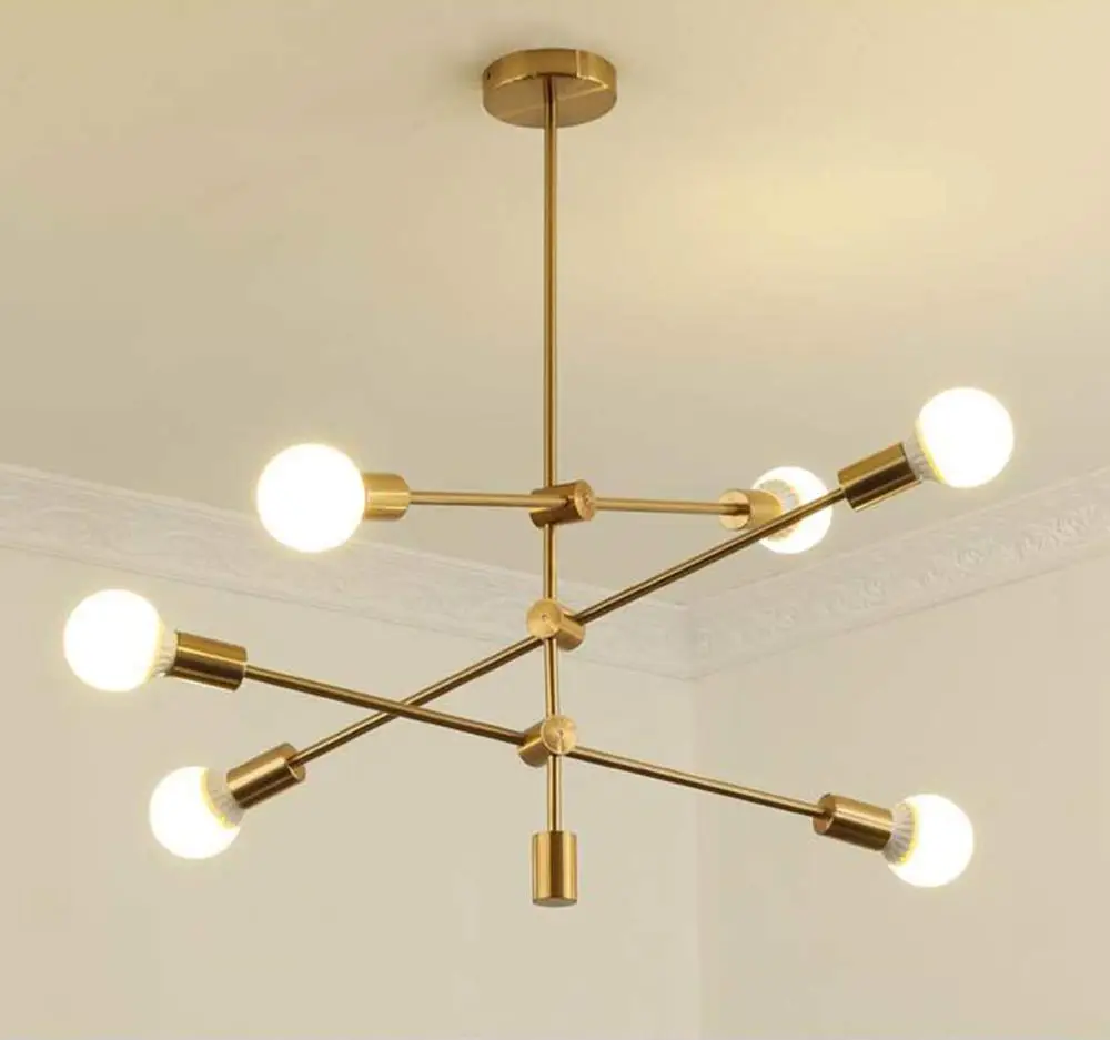 

Ceiling Light Modern Sputnik Mount Mid Century Brushed Nickel Glass Lighting Fixture For Bedroom Dining Room