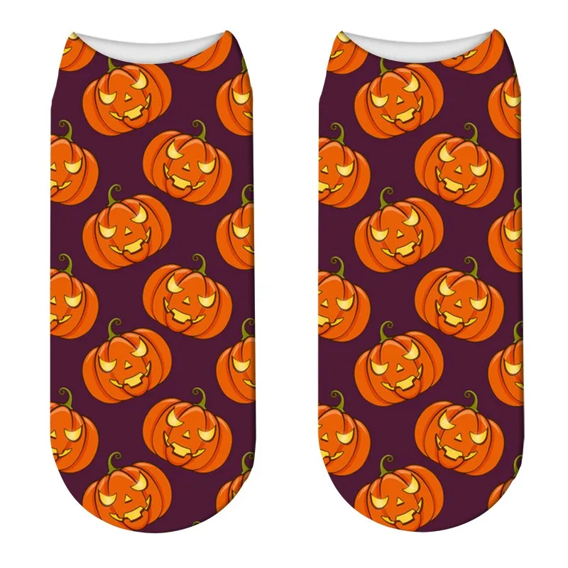 New Funny Cartoon Cosplay Socks Cute Girls\' Happy Pumpkin Short Socks Casual Breathable Street Adult Short Boat Socks