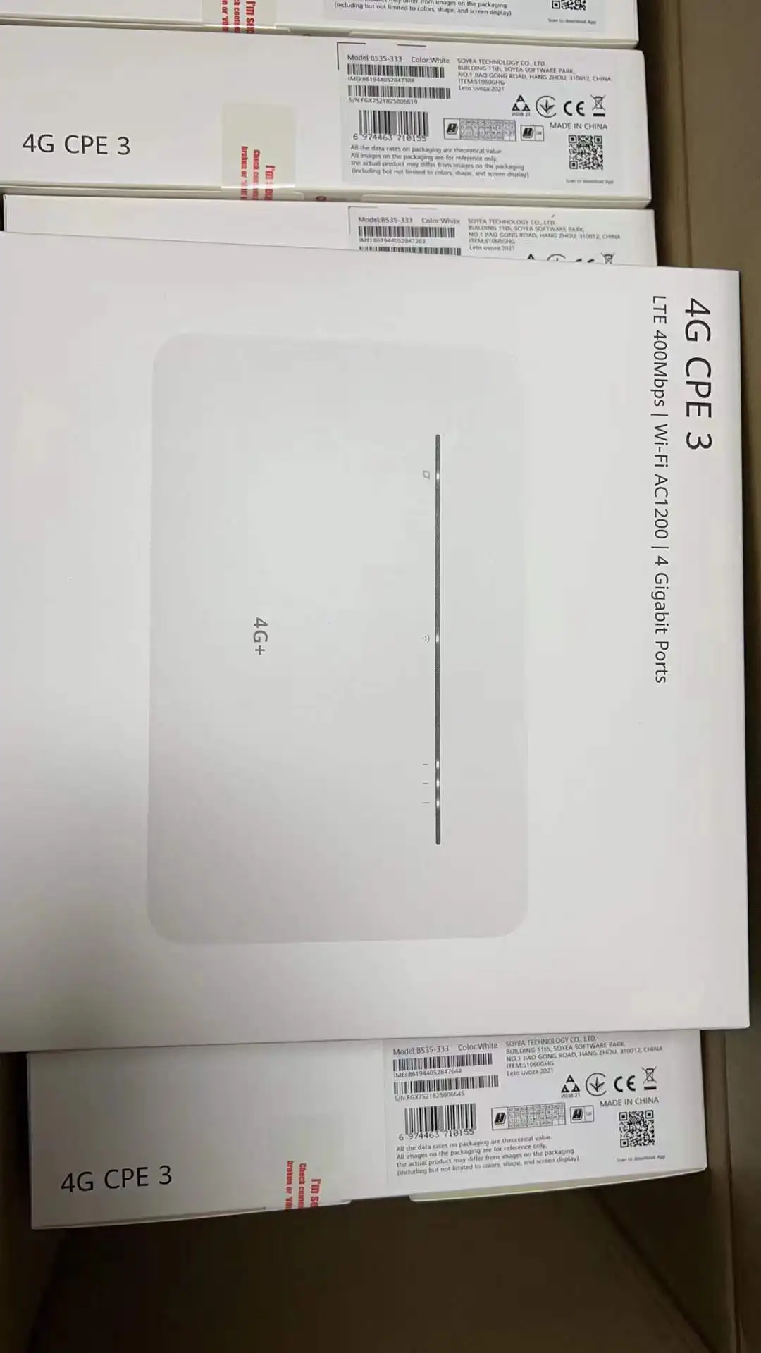 Imagem -06 - Roteador sem Fio Wifi Móvel 4g Mais 400mbps Lte Cat 13 Lte 20 28 32 38 Suporte Volte Rj11 Huawei-b535333