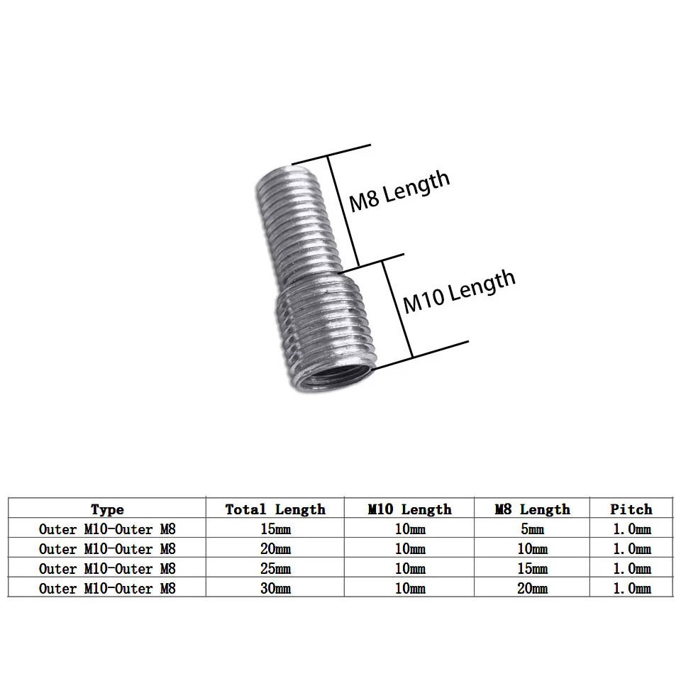 2pcs M10 M8 External Teeth Adapter Screw Fine Teeth Full Teeth Lighting Lamps  Hollow Iron Tube Dental Tube Screws