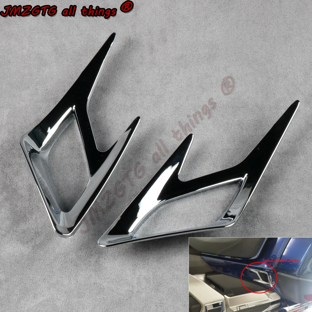 Motorcycle Rear Side Panel Vent Decorative Cover For Honda Gold Wing GL1800 2018-2022 ABS Plastic Chrome