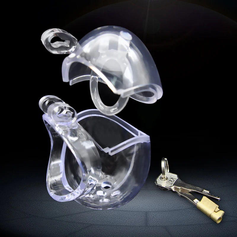 BLACKOUT 2021 Plastic Male Egg-Type Fully Restraint Chastity Device Cock Cage Penis Ring Bondage Belt Sex Toys A394