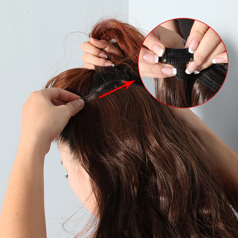 24 Inch Clip-In Hair Extensions, 5-Piece Set, Lightweight Synthetic Amazing Hair 24-inch 5 Piece Clip-In Synthetic Hair  main image 3