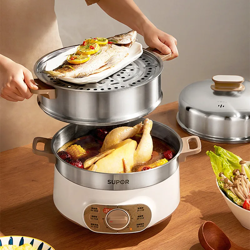 

SUPOR Electric Cooker Multi-functional Household Electric Hot Pot Electric Cooker Three Layers Large Capacity 13L