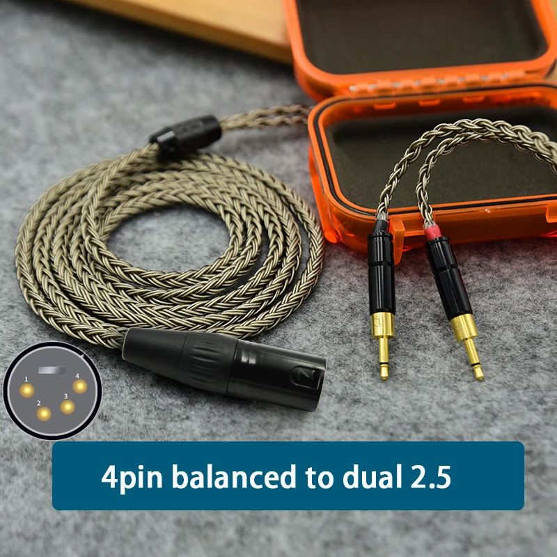 Balance 3.5 Xlr 4.4 male to Dual 2.5 mm 16 Cores Headphone Earphone Cable hifi cabl  For hd 700 sennheiser hd700 nw zx300a