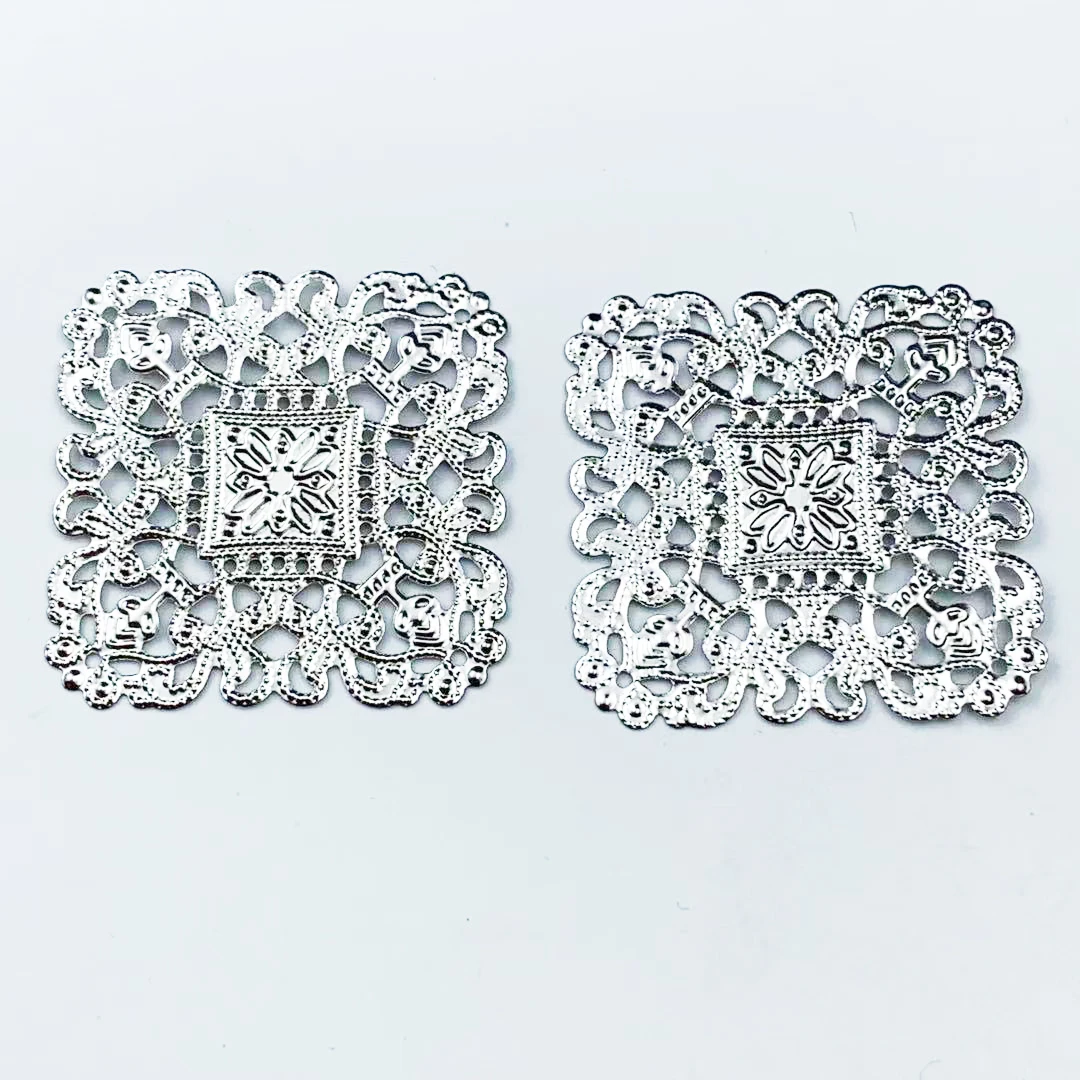 20 pieces/lot 4cm metal   Filigree Flower Wrap Connector   Jewelry DIY Components