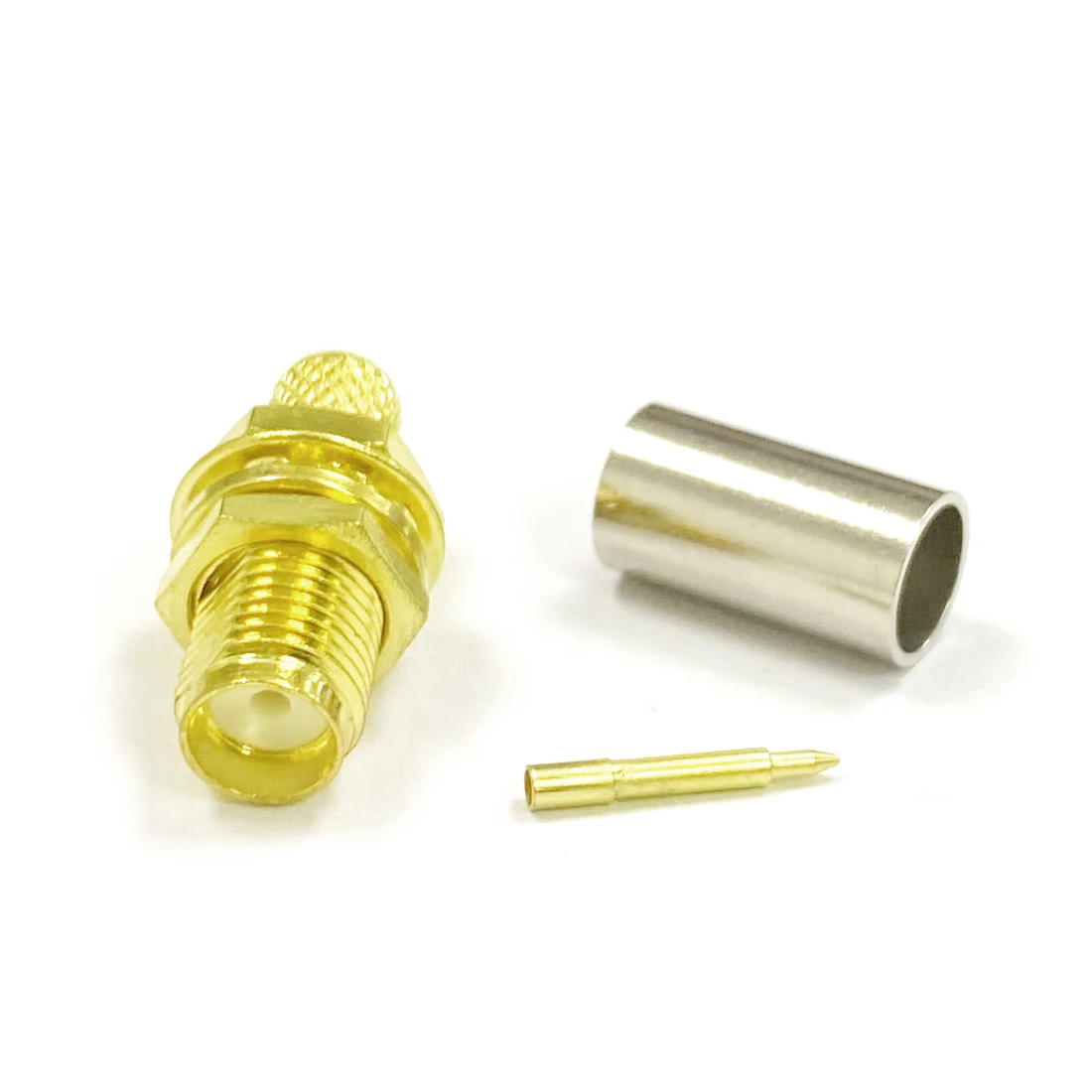 

1PC RP SMA Female Jack With Male Pin RF Coax Connector Crimp RG58 RG142 LMR195 Cable 50 Ohm Straight Goldplated NEW Wholesale