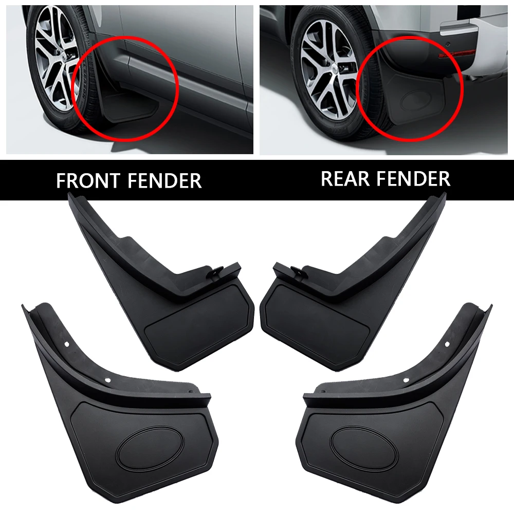 

Mudguard Front Rear Wheel Black Plastic Mud Flaps Mud Guard Car Fender For 2020 land rover defend 110