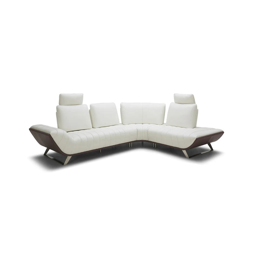 genuine leather sofa sectional living room sofa corner home furniture couch L shape functional backrest and stainless steel legs