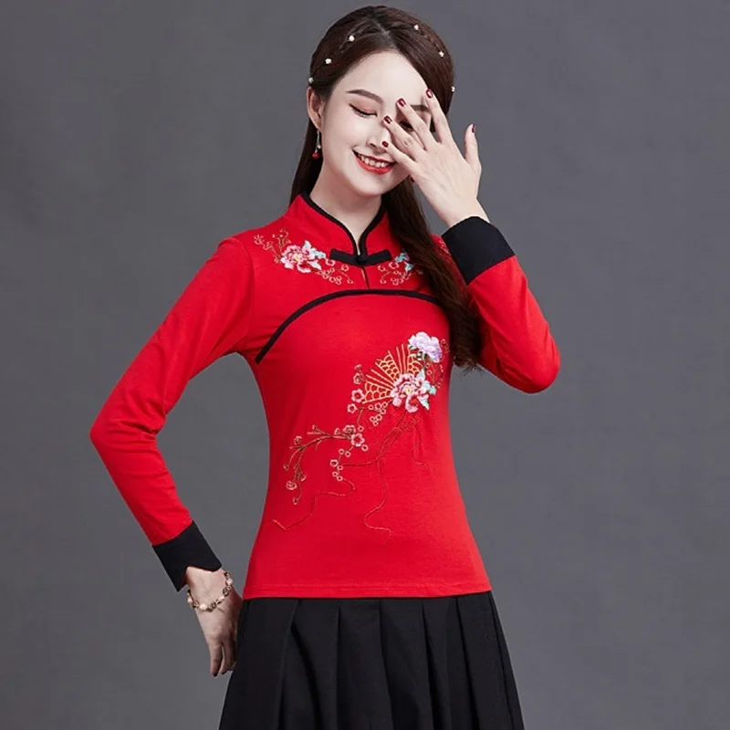 New elegant vintage Women Chinese Traditional Cotton Linen Blouse New Classic Shirt  Tang Clothing Tops  V1448