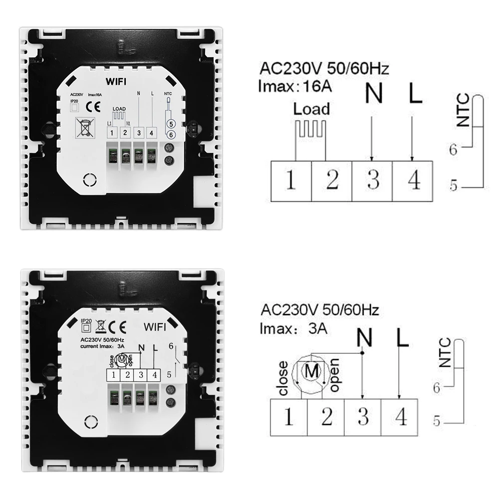 Tuya Smart Life WiFi Thermostat Touch Screen Heating Temperature Controller Work for Electric Floor Heating Water/Gas Boiler