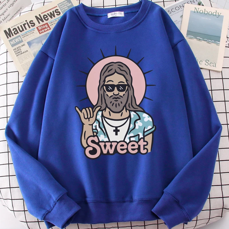 Jesus Sweatshirts Hoodie Mens Funny Sweet Print Sportswear Men Fashion Warm Autumn Tracksuit Tracksuit Casual Hip Hop Streetwear