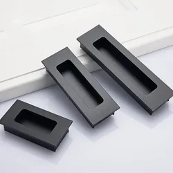 Zinc Alloy Modern Embed Knobs Kitchen Cabinet Cupboard Door Drawer Hidden Handles Wardrobe Hidden Pulls Furniture Hardwre