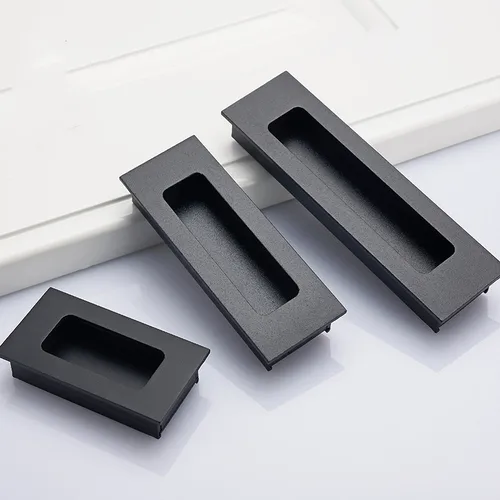 Imagen 1 del producto Perillas empotradas modernas de aleación de Zinc, tiradores ocultos para puerta de armario de cocina, tiradores ocultos para armario, muebles duros