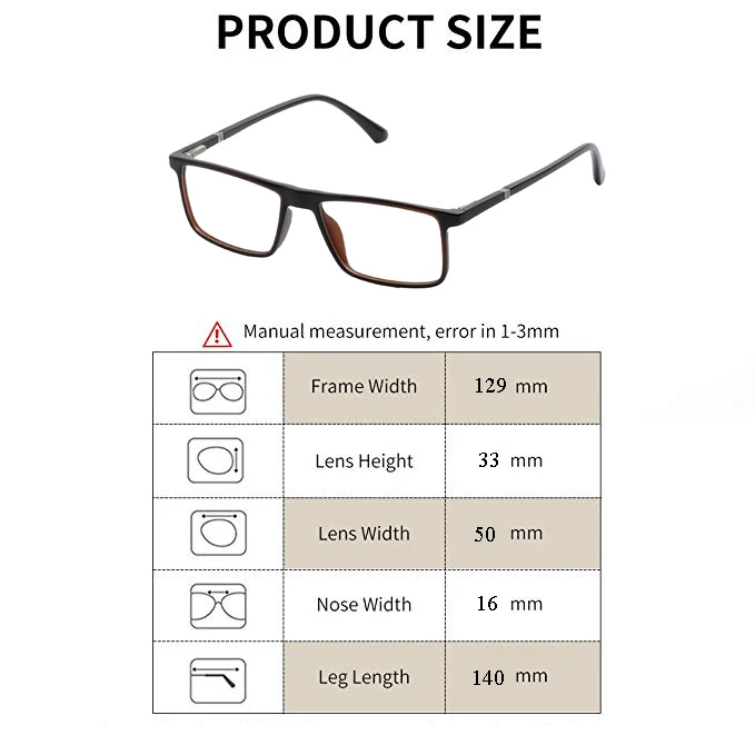 Men's bussiness Eyeglasses w/caseMen Full Frame Rectangular Clear Lens Glasses Frame Size 50-16-140mm anteojos de hombresDD1477