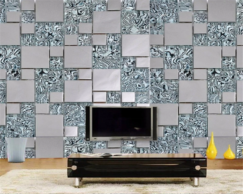 Custom size wallpaper photo 3D stereoscopic mosaic cubes Silk material mural painting the living room TV wall 3d wallpaper