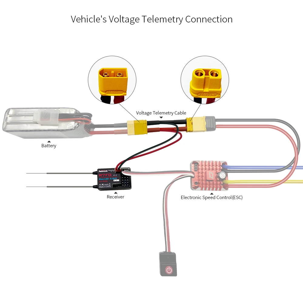 Radiolink R7FG Telemetry Cable of Model Voltage Information Return Accessories BAT Slot Connect Cable Wire