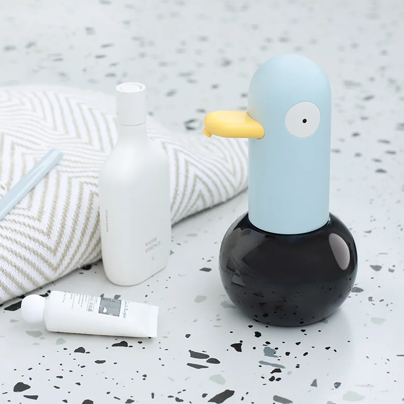 Dispensador de jabón líquido de dibujos animados, espuma desinfectante de manos, recargable, automático, sin contacto, para cocina/baño