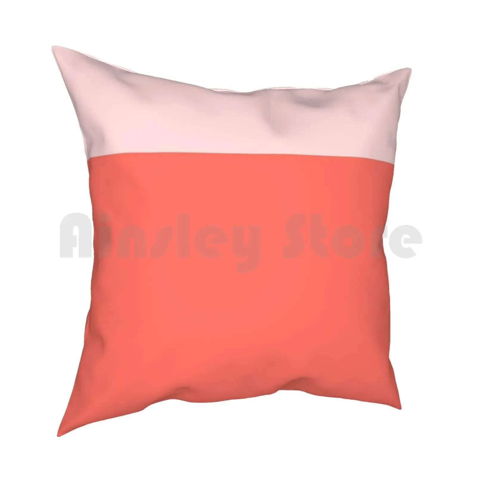 Coral And Pale Pink Color Block-Blush Minimalism Pillow Case Printed Home Soft DIY Pillow cover Color Pattern Minimalist