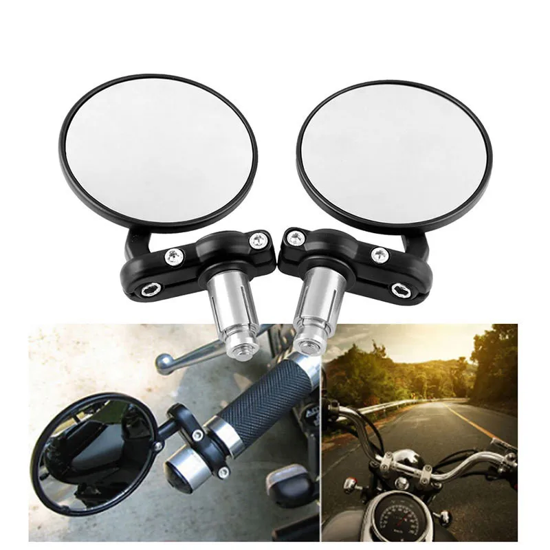 

for Yamaha 7/8" 22mm Motorcycle Mirrors 3inch Round Folding Bar End Side Mirror for Honda Scooter for Suzuki for Kawasaki