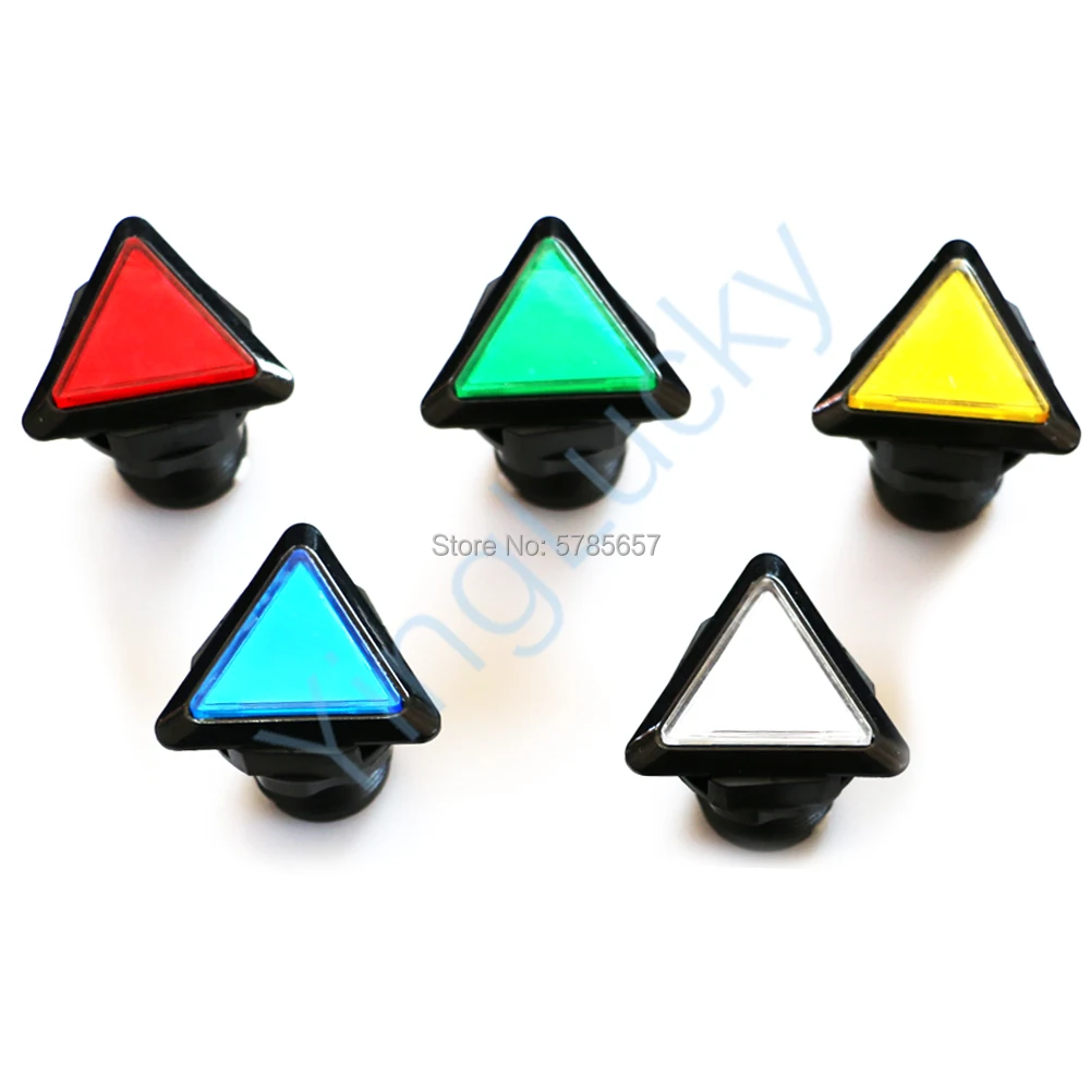 Bouton poussoir lumineux avec support et micro interrupteur, boutons d\'arcade LED, forme triangulaire, 5 couleurs disponibles, 1PC, 12V