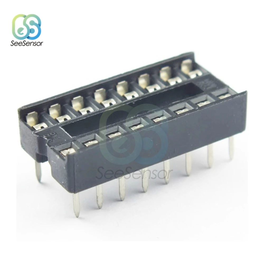 10Pcs IC Sockets DIP6 DIP8 DIP14 DIP16 DIP18 DIP20 DIP28 DIP32 DIP40 Pins DIP Socket Connector 6 8 14 16 18 20 24 28 32 40 Pin