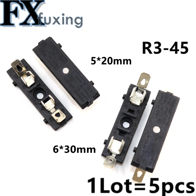 

5pcs R3-45 A Taiwan SCI Fuse Holder PBT 6*30mm 15A 125V (UL flame:94V-0) 8A 250V 5*20mm Fuseboxe inside 6*30 mm 10A 250V Hot NEW