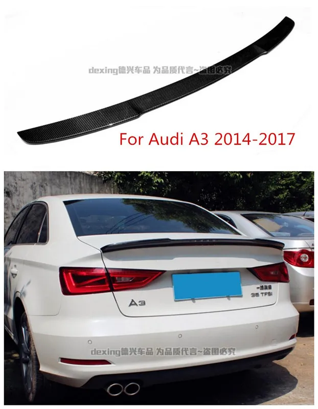 Carbon Fiber Car Rear Wing Trunk Lip Spoilers Fits For Audi A3 S3 RS3 Spoiler 2014-2018