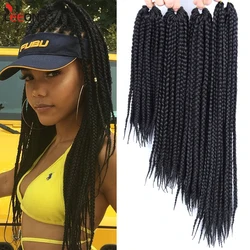 12 16 20 24 30inch Synthetic Boxing Braids Box Crochet Hair Extension Three-ply Braiding Hair For African Dirty Braid Women