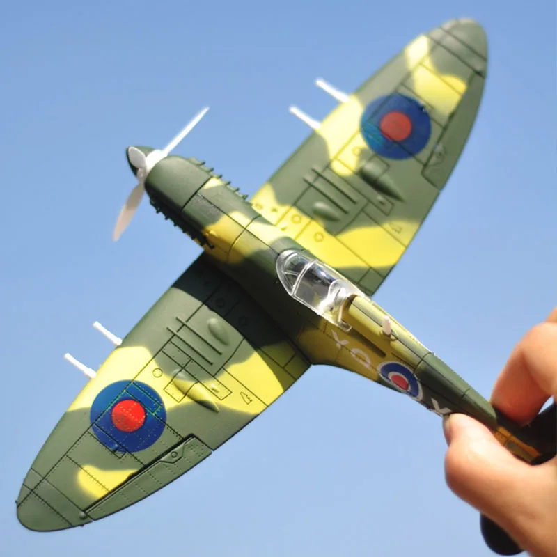 22cm 4D Diy Toys Fighter Assemble Blocks Building Model Airplane Military Model Arms WW2 Germany BF109 UK Hurricane Fighter