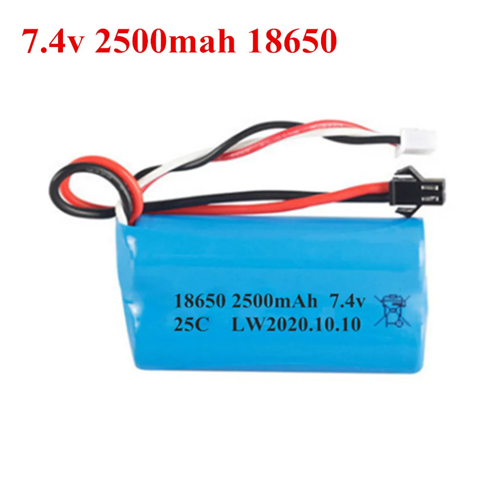 7.4V 1500mAh 2500mah 3000mah 18650 baterii dla WPL MN99S D90 U12A S033g Q1 H101 7.4V baterii SM Rc łodzie samochody zbiorniki drony części