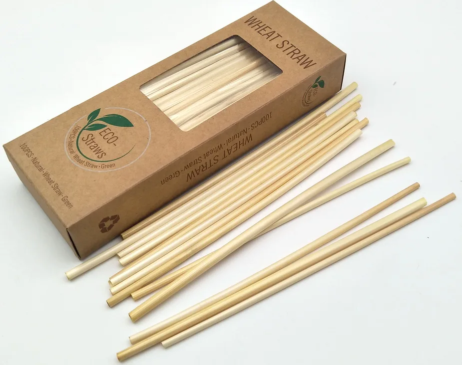 1000Pcs Natural Wheat Straw Disposable Straws 100% Biodegradable Straws Environmentally Friendly Straw For Home Party Accessorie