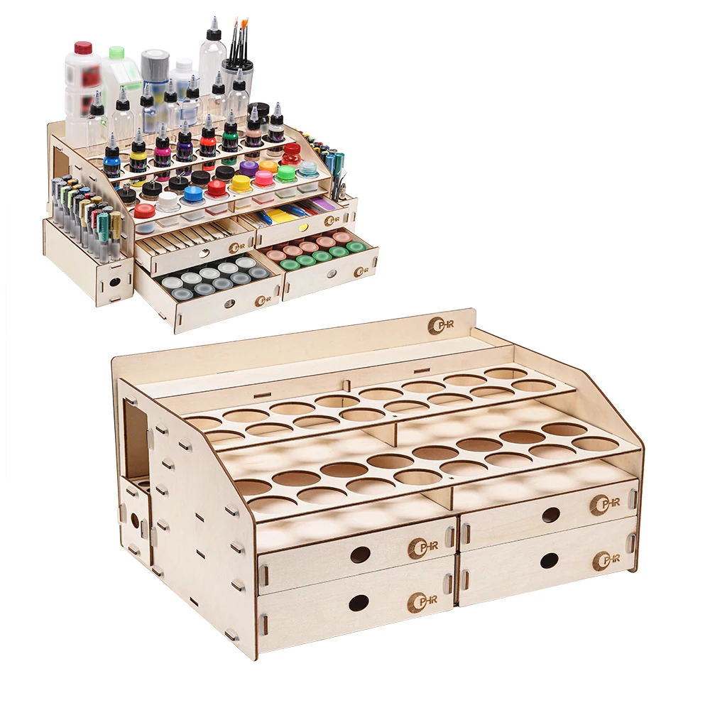 Imagem -04 - Ofir-bandeja de Madeira para Pintura com Armário e Alumínio Armazenamento de Tinta Suporte para Desenho Organizador Modular Faça Você Mesmo