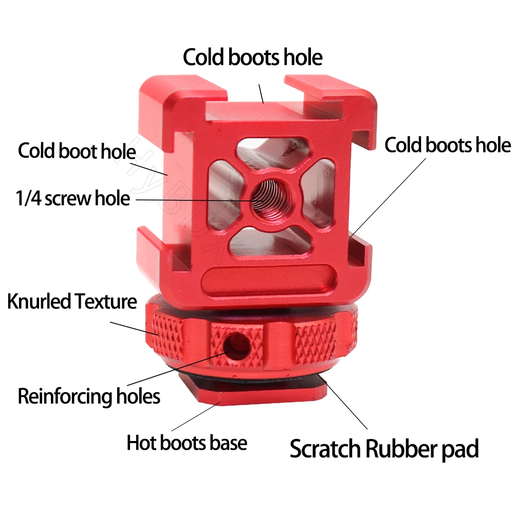 Triple cold shoe mount adapter digital SLR camera hot shoe for LED flash, video light, microphone, monitor extension bracket