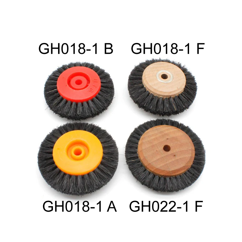 4C/2C Jewelry Abrasive Wheel Brush Wood Plastic Hub Black Bristle Polishing Tools For Jewelry Making