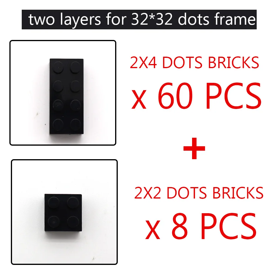 Upgrade Kit For Figures Display Frame DIY 2x2 2x4 Dots Bricks Parts Compatible Classic Building Blocks Base Plate Kids Toys