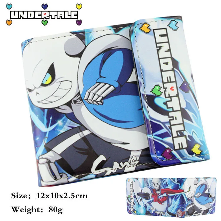 

Undertale Short Anime Wallet Female Male Solid Color PU Leather Business Purse Phone Money Pocket