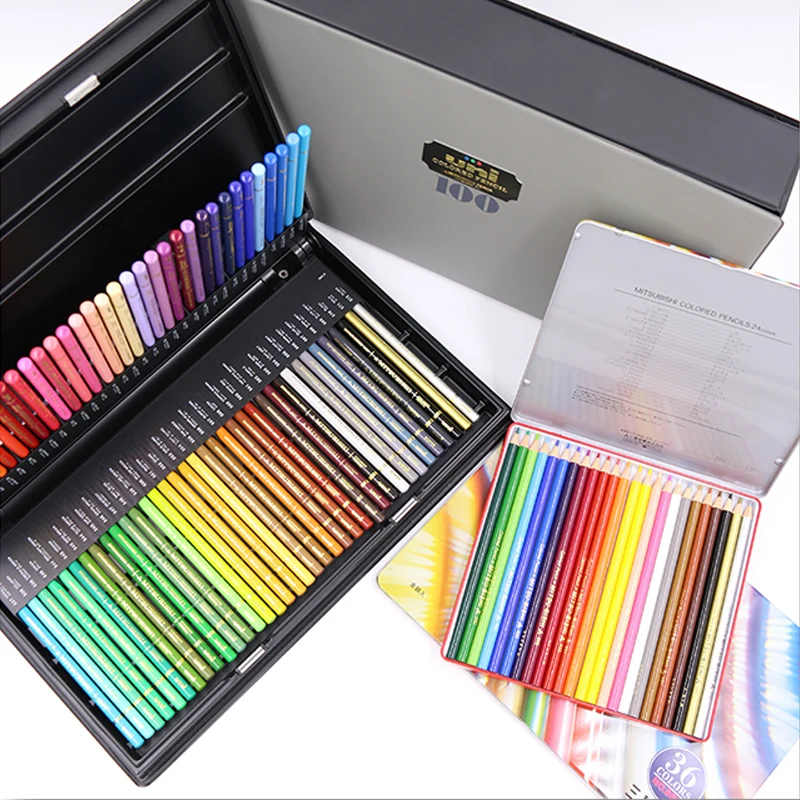 Japan Uni 880 oily color lead 12/24/36 color student painting sketch color pencil set 72/100 color hand-painted special painting